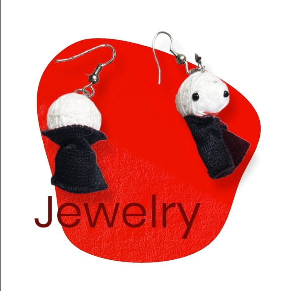 Little Voodoo Doll Man Vampire Guy Pair of Earrings - Picture 2 of 12